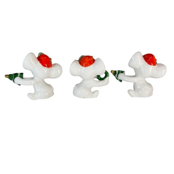 VTG 1950s-60s Napcoware Christmas Baby Mice Candle Hugger Figurines Bone China - Picture 4 of 8